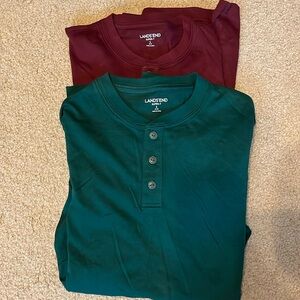 Lands end- two Henley long sleeve shirts. New w/o tags. Small